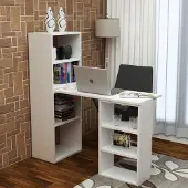 Skye Decor Työpöytä hyllyllä Viimeinen, valkoinen.