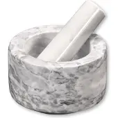 Kesper - Mortteli ja survin 13 cm valkoinen marmori