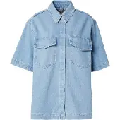 ONLY Onlsophie Oversize S/S Dnm Shirt - Blue - XS