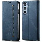 SKALO Samsung S24 FE Jeans Lompakkokotelo - Sininen