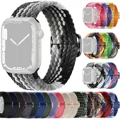 SKALO Punottu -ranneke Apple Watch Series 10 46mm - Harmaa-Musta