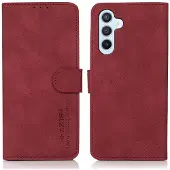 SKALO Samsung A25 5G KHAZNEH Lompakkokotelo PU-nahasta - Punainen