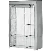 Aosom Kangasvaatekaappi Homcom 103x43x162,5cm, harmaa/musta