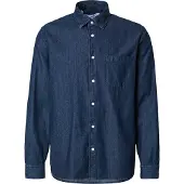 Selected Slmclaus-Carlo Reg Denim Ls Shirt Noos - Navy - M