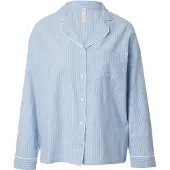 Hunkemoller Jacket Ls Cotton Stripe - Blue - XS
