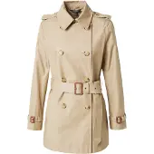Lauren Apparel for woman. 297967126002 Beige cotton blend crossover trench coat (XL), Casual, Classic
