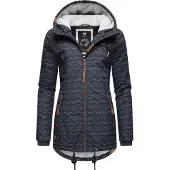 Ragwear Talvitakki 'Zuzka' yönsininen / ruskea / valkoinen