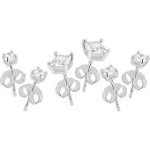 Lykken Casuals 3 paria solitaire hopeakorvakorusetti