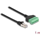 DeLOCK 65977, 1 m, Cat6, U/UTP (UTP), RJ-45, Musta, Vihreä