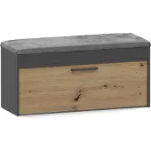 Topeshop Kenkäkaappi Parma, 35x100x49 cm, antrasiitti/käsintehty tammi v.