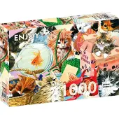 Enjoy Puzzle ENJOY Curious Cats 1000p palapeli