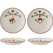 Bloomingville Yule lautanen Ø16 cm 2-pack Valkoinen