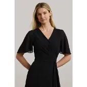 Ralph Lauren Belted Georgette Dress - Black - 32