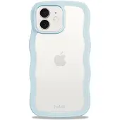 Holdit Phone Case Wavy Mineral Blue/Transparent iPhone 12