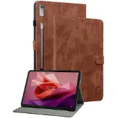 SKALO Lenovo Tab P12 Cute Tiger PU-nahkainen Lompakkokotelo - Ruskea