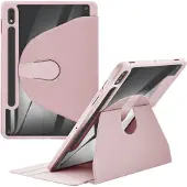 SKALO Samsung Tab S9+/S9+ FE 360 PU-nahkainen Suojakotelo - Pinkki