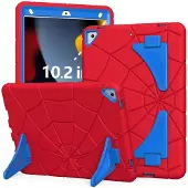 SKALO iPad 10.2 Hämähäkinseitit lasten kuoriin - Punainen-Sininen