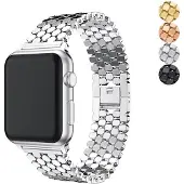 SKALO Fish Scale Metalliranneke Apple Watch Series 4-6 40mm - Musta
