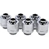 Alphacool 13/10mm Eiszapfen ruuviliitin, suora, G1/4, 6-pack, hopea