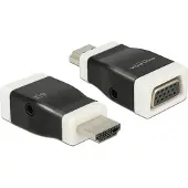 DeLOCK 65586, HDMI-A, VGA, Musta, Valkoinen