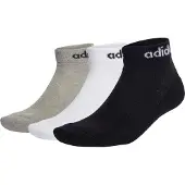 Adidas Urheilusukat 'Linear Cushioned' harmaa / musta / valkoinen