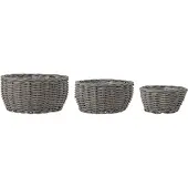 Bloomingville - Set of 3 - Fioria Flowerpot, Grey, Polyrattan (82056823)