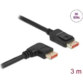 DeLOCK DisplayPort 1.4 (4k/8k) - kulma näyttökaapeli - Musta - 3m