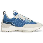 Pepe Jeans for woman. PLS60046 Lucky Denim blue leather trainers (39), Flat, Laces, Casual