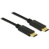 DeLOCK – USB 2.0 USB-C to USB-C cable, 5A, E-Marker, 0.5m, black (83043)