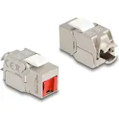 DeLOCK – Keystone Module RJ45 jack to LSA Cat.6A toolfree with red dust cover (87952)