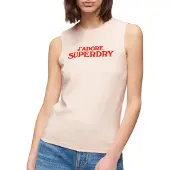 Superdry for woman. W6011834A Sport Luxe Graphic T-shirt pink (L), Casual, Cotton, Sleeveless / Straps