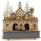 Small Foot - Wooden Music Box Christmas Village with Light