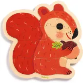 Djeco Puzzlo Nut Puinen Palapeli One Size Wood Ruskea One Size 3+ Years