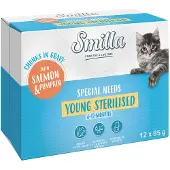 Smilla 24x85g Young Sterilised paloja kastikkeessa lohi & kurpitsa kissanruoka