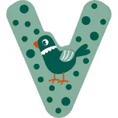 Small Foot - Wooden Animal Children's Letter - V