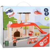 Small Foot - Wooden Fire Station with Accessories.