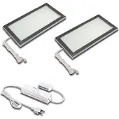 Hera LED-kaapinalusvalaisin Sky himmennin 2 kpl 4.000K ruostumaton teräs LED Sky, himmennettävä, Alumiini/harmaa/sinkki, Keittiö, Synteettinen materiaali, Moderni