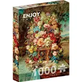 Enjoy Puzzle ENJOY Flowers Still Life with Blue Tit 1000p palapeli