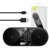 Baseus Dual Qi wireless charger Digital LED Display, 20W