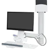 Ergotron StyleView Sit-Stand Combo System, Small CPU Holder (white) (45-273-216)