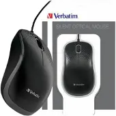 Verbatim Optinen langallinen hiiri, äänetön, USB-A, musta