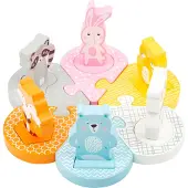 Small Foot Wooden Animal Puzzle aktivoiva palapeli puinen 2y+ 12 kpl