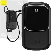 Baseus Powerbank Qpow PRO with Lightning cable, USB-C port and USB 20000mAh, 20W (Black)