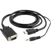 Gembird A-HDMI-VGA-03-10 videokaapelisovitin 3 m HDMI + 3,5 mm VGA (D-Sub) Musta