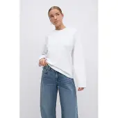 Gina Tricot Loose Fit Long Sleeve Tee - White - S
