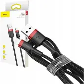 Baseus Cafule Lightning USB-kaapeli 2.4A 0.5m (musta-punainen)