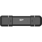 Silicon Power DS72, 250 GB, USB Type-A / USB Type-C, 3.2 Gen 2 (3.1 Gen 2), 1050 MB/s, Suojus, Musta (SP250GBUC3S72VPK)