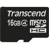 Transcend TS16GUSDC4, 16 GB, MicroSDHC, Luokka 4, Musta