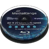 MediaRange MR499, 25 GB, BD-R, Kakkulaatikko, 10 kpl
