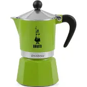 Bialetti Rainbow -mutteripannu, 3 kuppia, alumiini, musta, vihreä